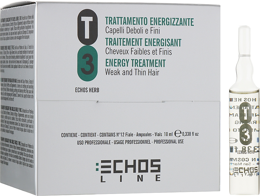 Укрепляющий лосьон от выпадения волос (в ампулах) - Echosline Т3 Energy Treatment