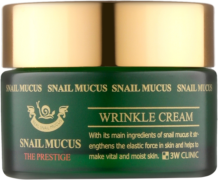 Антивозрастной крем для лица с муцином улитки - 3W Clinic Snail Mucus Wrinkle Cream 