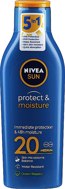 Сонцезахисний зволожувальний лосьйон для тіла - NIVEA Sun Protect & Moisture Sun Lotion SPF20 48H Moisture — фото N1