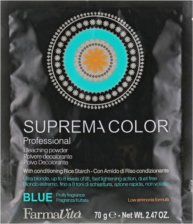 Обесцвечивающая пудра - FarmaVita Suprema Color Blue Bleaching Powder (мини) — фото N3
