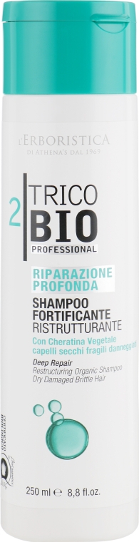 Укрепляющий шампунь с растительным кератином для восстановления волос - Athena's L'Erboristica Trico Bio Shampoo Fortificante Ristrutturante Con Cheratina Vegetale — фото N1