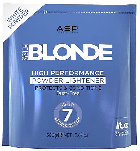 Порошок осветляющий для волос, белый - ASP System Blonde High Performance Powder White — фото N1