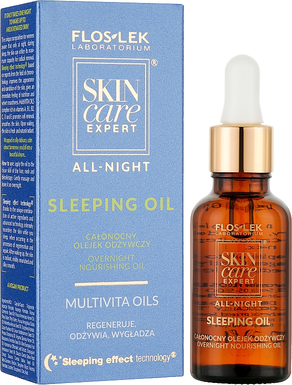 Масло для лица "Ночное" - Floslek Skin Care Expert Overnight Nourishing Oil — фото N2