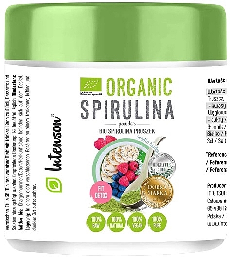 Диетическая добавка "Спирулина", порошок - Intenson Organic Spirulina — фото N1