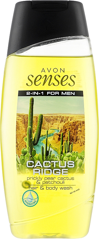 Шампунь-гель для душу "Кактус" 2в1 для чоловіків - Avon Senses Cactus Ridge Hair & Body Wash — фото N1