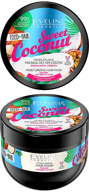 Маска для волос - Eveline Cosmetics Food For Hair Sweet Coconut Hair Mask — фото N1