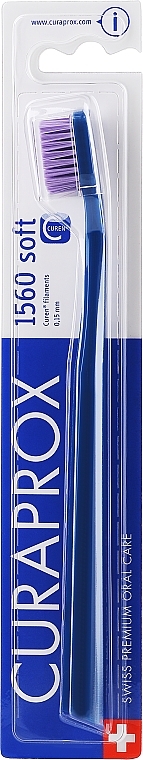 Зубна щітка CS 1560 Soft, D 0,15 мм, синя, фіолетова щетина - Curaprox — фото N2