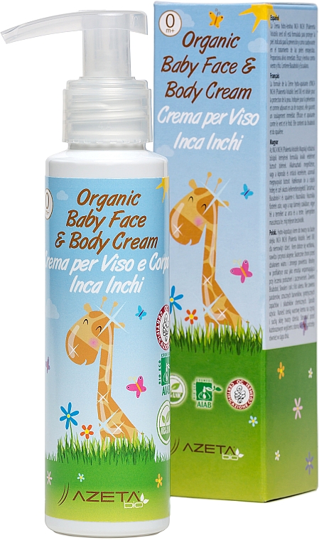 Органічний дитячий крем для обличчя й тіла - Azeta Bio Organic Baby Face & Body Cream — фото N1