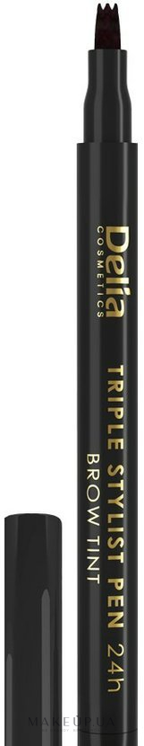 Маркер для брів - Delia Cosmetics Eyebrow Triple Pen — фото 1.0 - Black