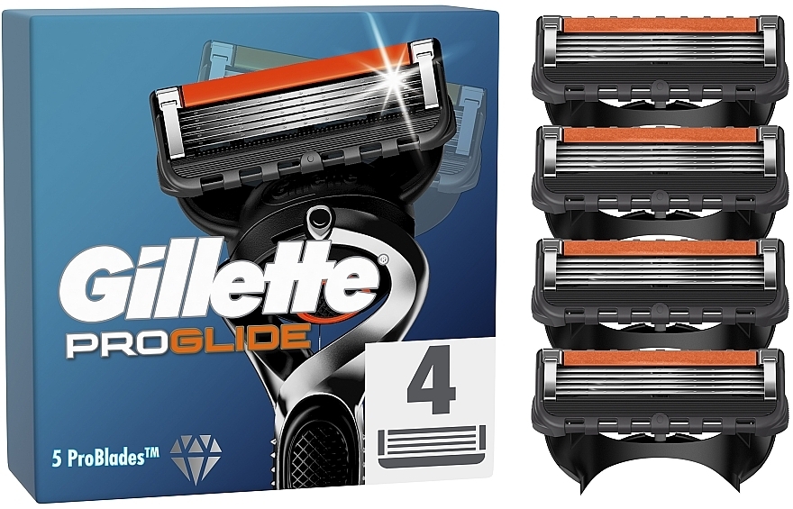 Сменные кассеты для бритья, 4 шт. - Gillette Fusion ProGlide — фото N1