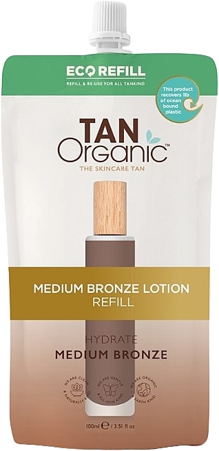 Лосьйон для автозасмаги, бронзовий відтінок - TanOrganic Medium Bronze Lotion Refill (змінний блок) — фото N3