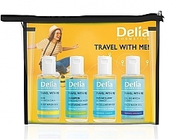 Набір з 4 мініпродуктів у косметичці - Delia Travel With Me! — фото N1