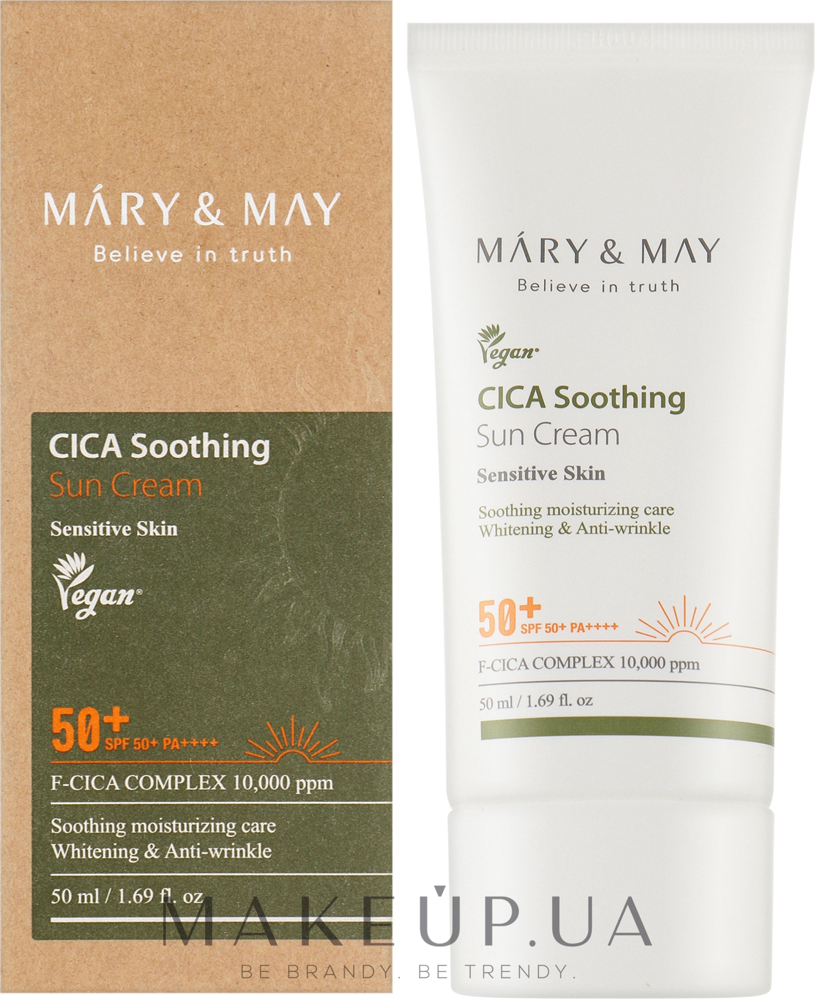 Солнцезащитный крем - Mary & May CICA Soothing Sun Cream SPF50+ PA++++ — фото 50ml