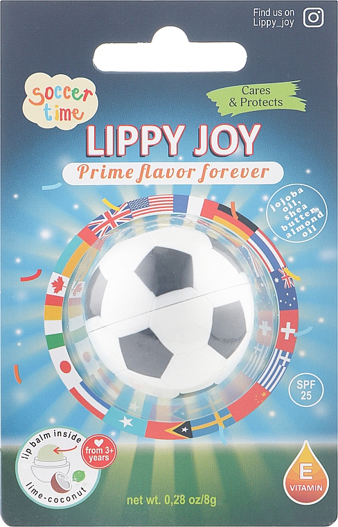 Детский бальзам для губ "Soccer Time", кокос-лайм - Ruby Rose Lippy Joy — фото N1