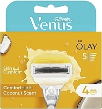 Духи, Парфюмерия, косметика Сменные кассеты для бритья, 4 шт. - Gillette Venus Comfortglide & Olay Coconut Refills