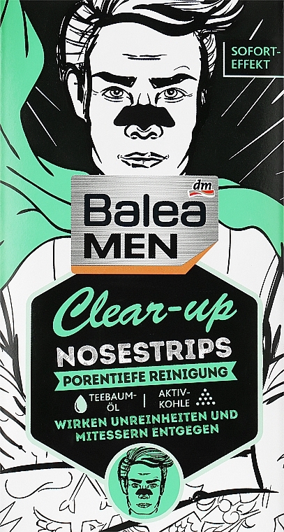 Очищающие носовые полоски для мужчин, 3 шт - Balea Men Clear-Up — фото N1