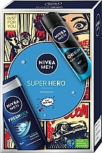 Парфумерія, косметика Набір - NIVEA MEN Super Hero Refresh Kit (sh/gel/250ml + deo/150ml)