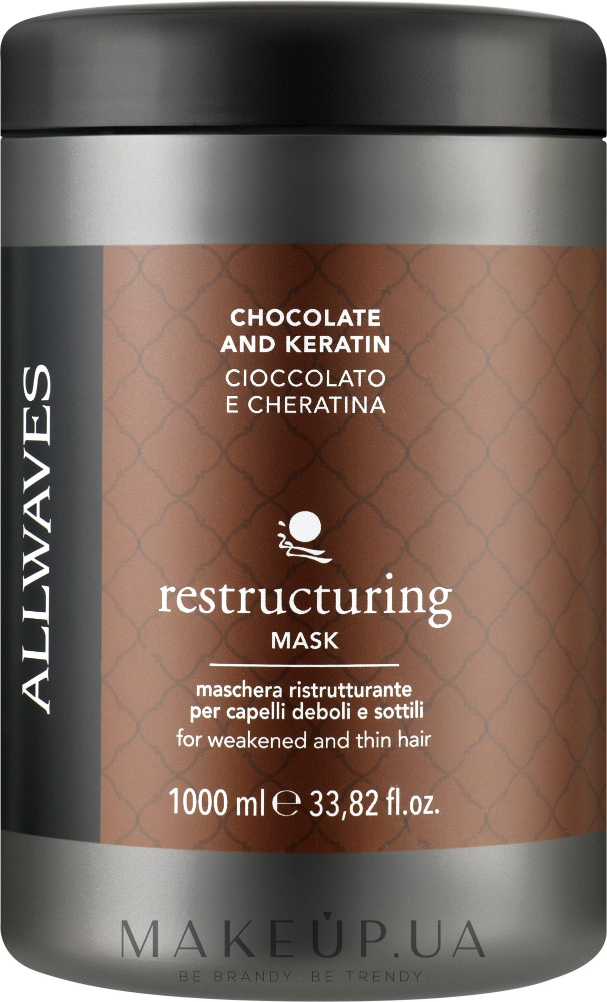Маска для волосся "Шоколад і кератин" - Allwaves Chocolate And Ceratine Restructuring Mask — фото 1000ml