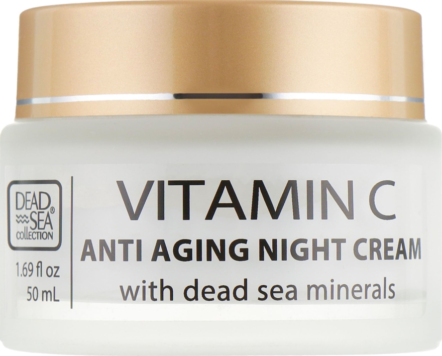 Нічний крем проти зморшок з вітаміном С і мінералами Мертвого моря - Dead Sea Collection Vitamin C Night Cream — фото N2