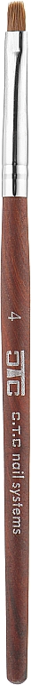 Пензлик для гелю №4, коричнева ручка - C.T.C Nail Systems — фото N1