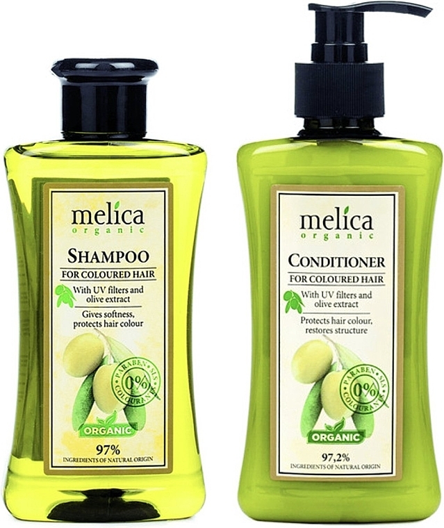 Набір - Melica Organic For Coloured Hair Duo Set (shm/300ml + h/cond/300ml) — фото N1