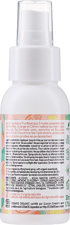 Очищувальний спрей для рук, із лимоном, м'ятою та апельсином - Acorelle Purifying Hand Spray — фото N2