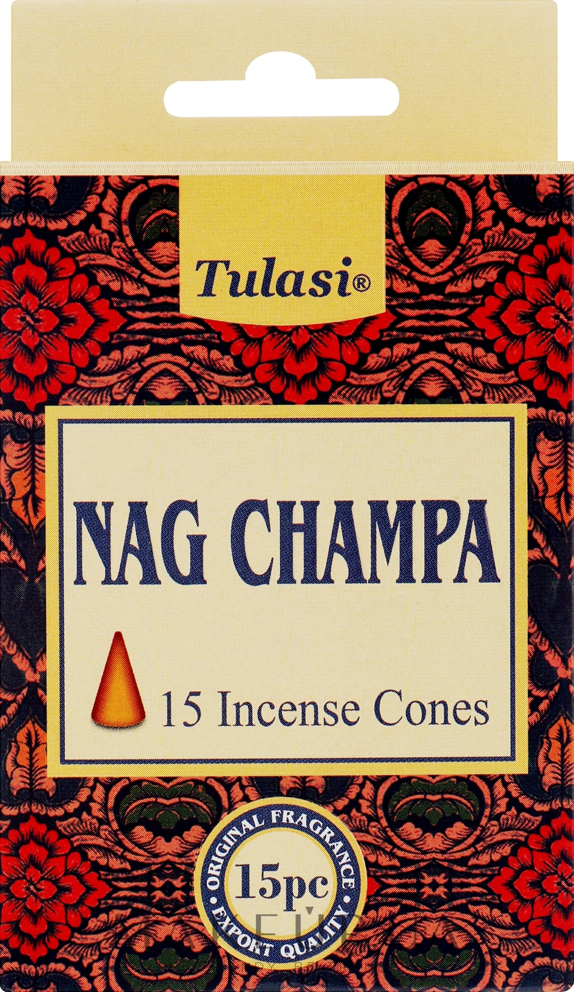 Благовония конусы "Наг Чампа" - Tulasi Nag Champa Incense Cones — фото 15шт