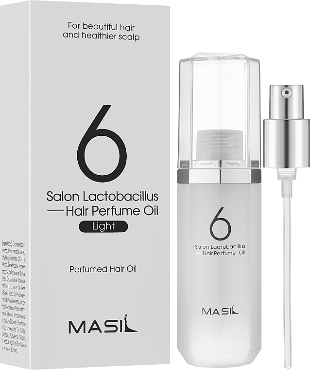 Парфюмированное масло для гладкости волос - Masil Salon Lactobacillus Hair Perfume Oil Light — фото N2