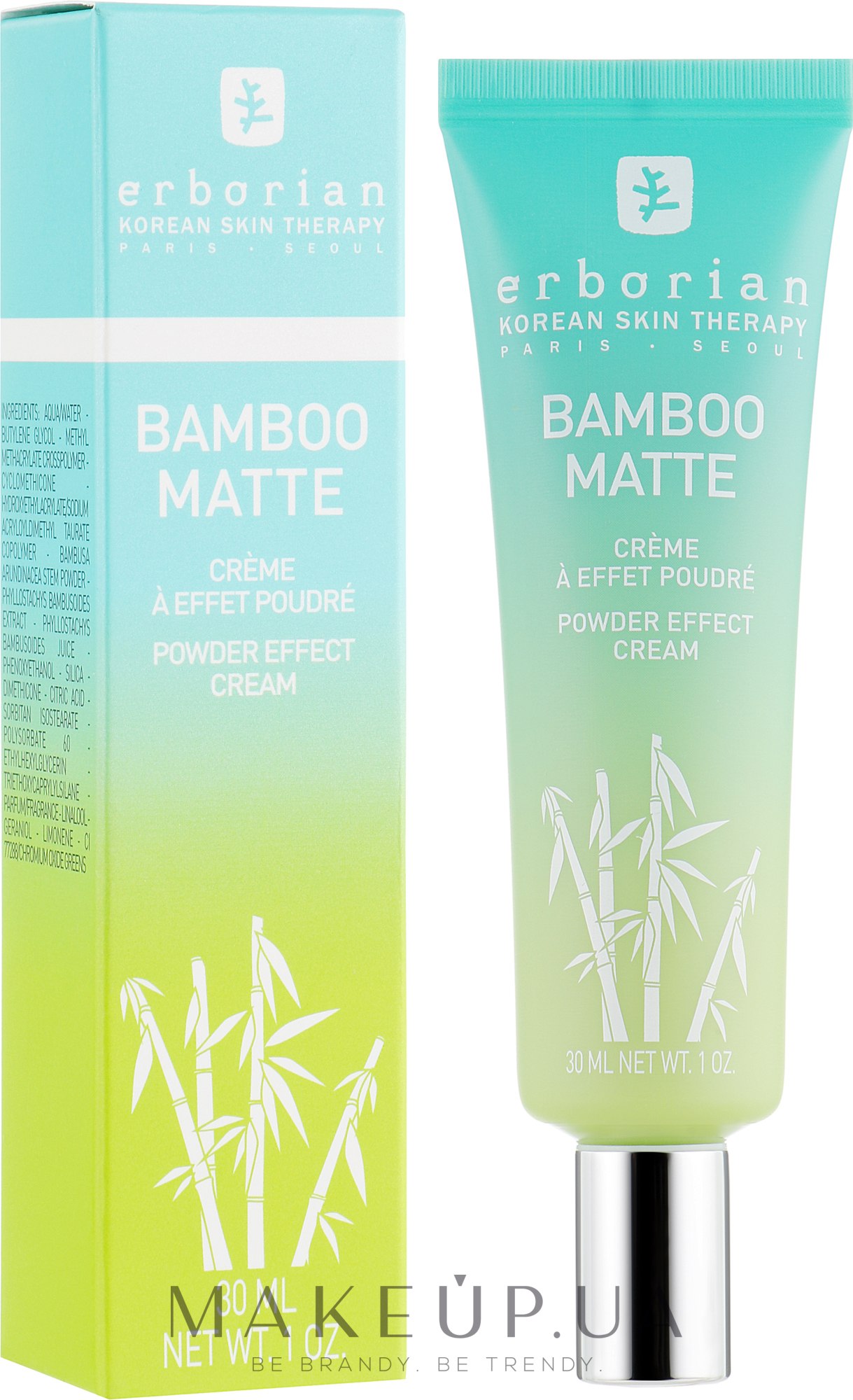 Матувальний крем для обличчя - Erborian Bamboo Matte Powder Effect Cream — фото 30ml