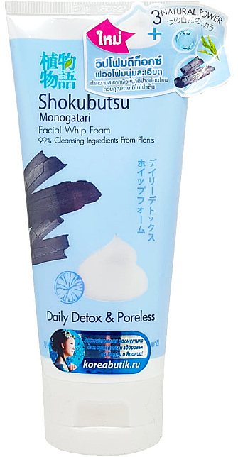 Пенка для умывания лица, сужающая поры - Shokubutsu Monogatari Daily Detox & Poreless — фото N1