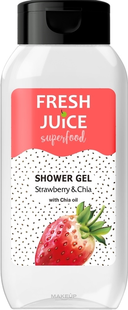 Гель для душу "Полуниця й чіа" - Fresh Juice Superfood Strawberry & Chia — фото 400ml