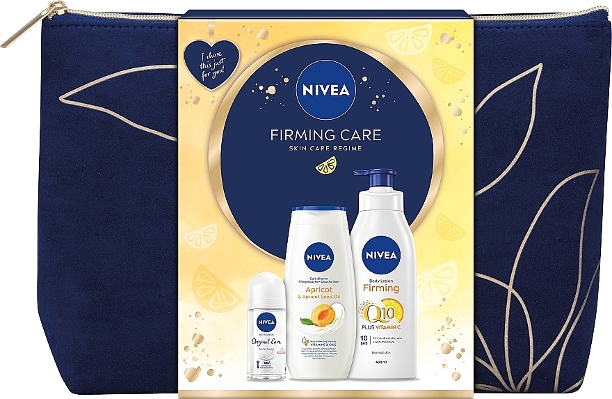 Набор - Nivea Firming Care Set (b/milk/400ml + sh/gel/250ml + deo/50ml + bag/1psc) — фото N1