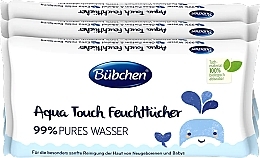 Парфумерія, косметика Вологі серветки, 3x48 шт. - Bubchen Wet Wipes Aqua Touch
