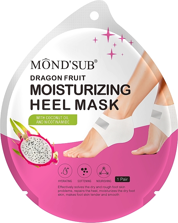 Зволожувальна маска для ніг - Mond'Sub Dragon Fruit Moisturizing Heel Mask — фото N1