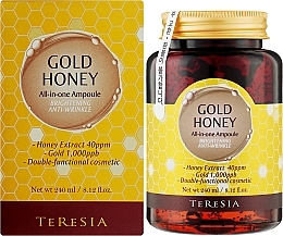 Багатофункціональна сироватка з медом і золотом - Teresia Marine Gold Honey All In One Ampoule — фото N2