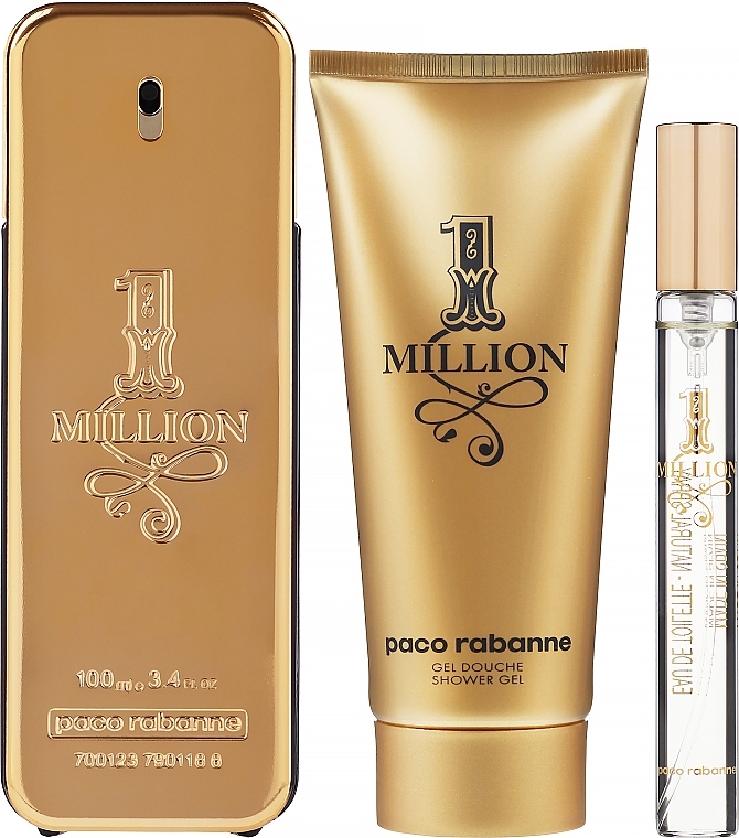 Paco Rabanne 1 Million - Набор (edt/100ml + edt/10ml + sh/gel/100ml) — фото N2