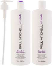 Парфумерія, косметика Набір - Paul Mitchell Extra Body Літровий Duo (shm/1000ml + cond/1000ml)