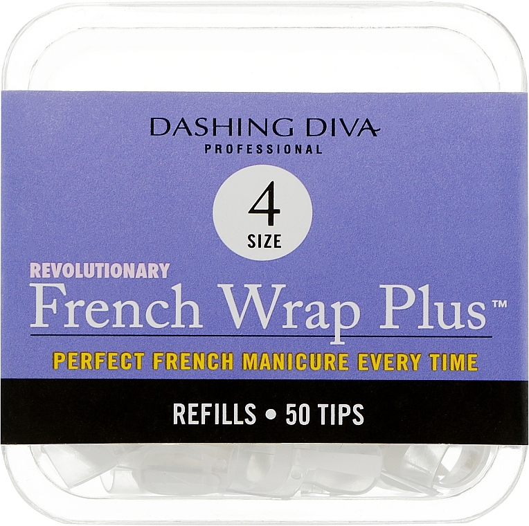 Типсы узкие "Френч Смайл+" - Dashing Diva French Wrap Plus White 50 Tips (Size-4) — фото N1