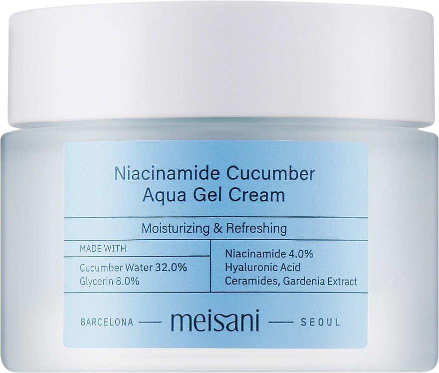Зволожувальний крем-гель для обличчя - Meisani Niacinamide Cucumber Aqua Gel Cream