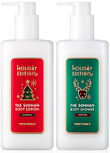 Парфумерія, косметика Набір - Tony Moly Holyday Edition The Sunhan Cotton Body Set (b/lot/300ml + sh/gel/300ml + sh/sponge)