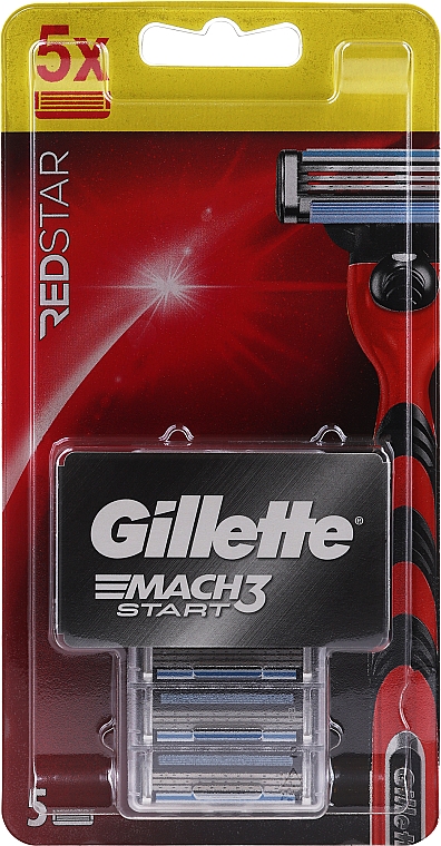 Сменные кассеты для бритья, 5 шт. - Gillette Mach3 Start — фото N1