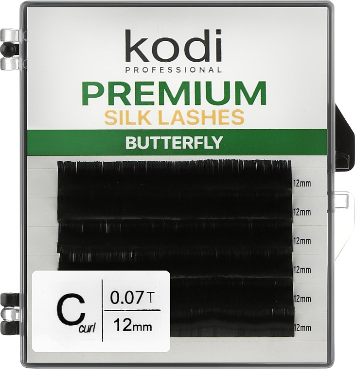 Накладные ресницы Butterfly Green C 0.07 (6 рядов: 12 мм) - Kodi Professional — фото N1