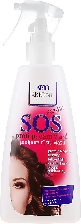 Спрей проти випадіння волосся - Bione Cosmetics SOS Anti Hair Loss For Women — фото N1