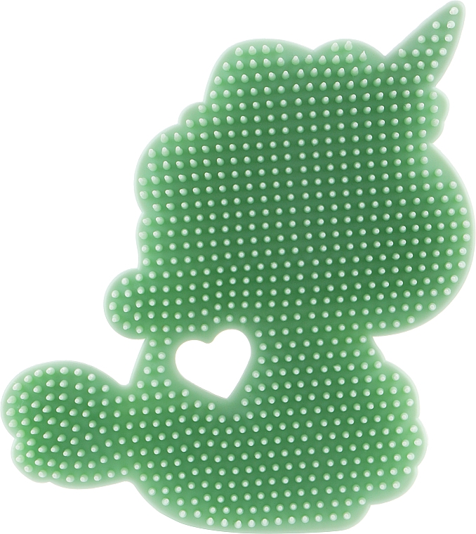 Масажер-щіточка силіконова для обличчя "Єдиноріг", зелена - Beauty LUXURY — фото N2