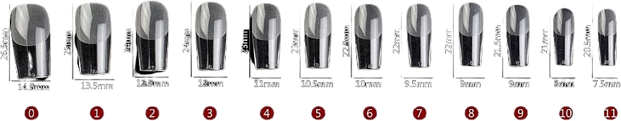 Типсы для ногтей, акриловые, прозрачные, 504 шт. - Reney Cosmetics Soft Gel Tips Medium Square RX-180 — фото N2