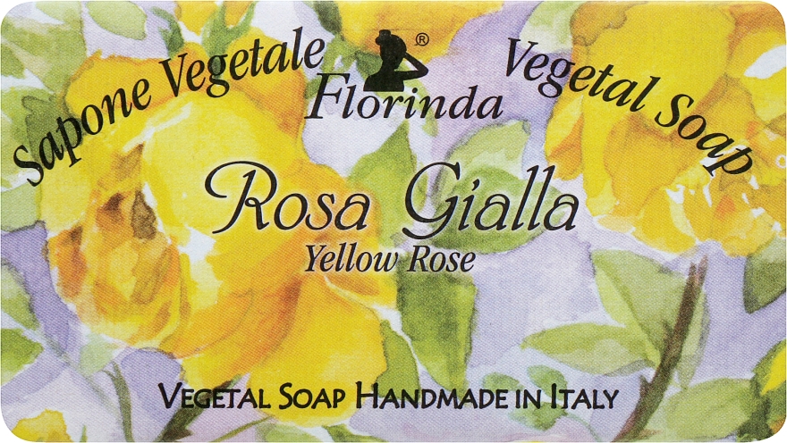 Мыло натуральное "Желтая роза" - Florinda Sapone Vegetale Vegetal Soap Yellow Rose  — фото N1