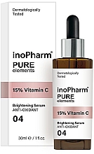 Парфумерія, косметика Сироватка для обличчя з 15% вітаміном С - InoPharm Pure Elements 15% Vitamin C Brightening Serum