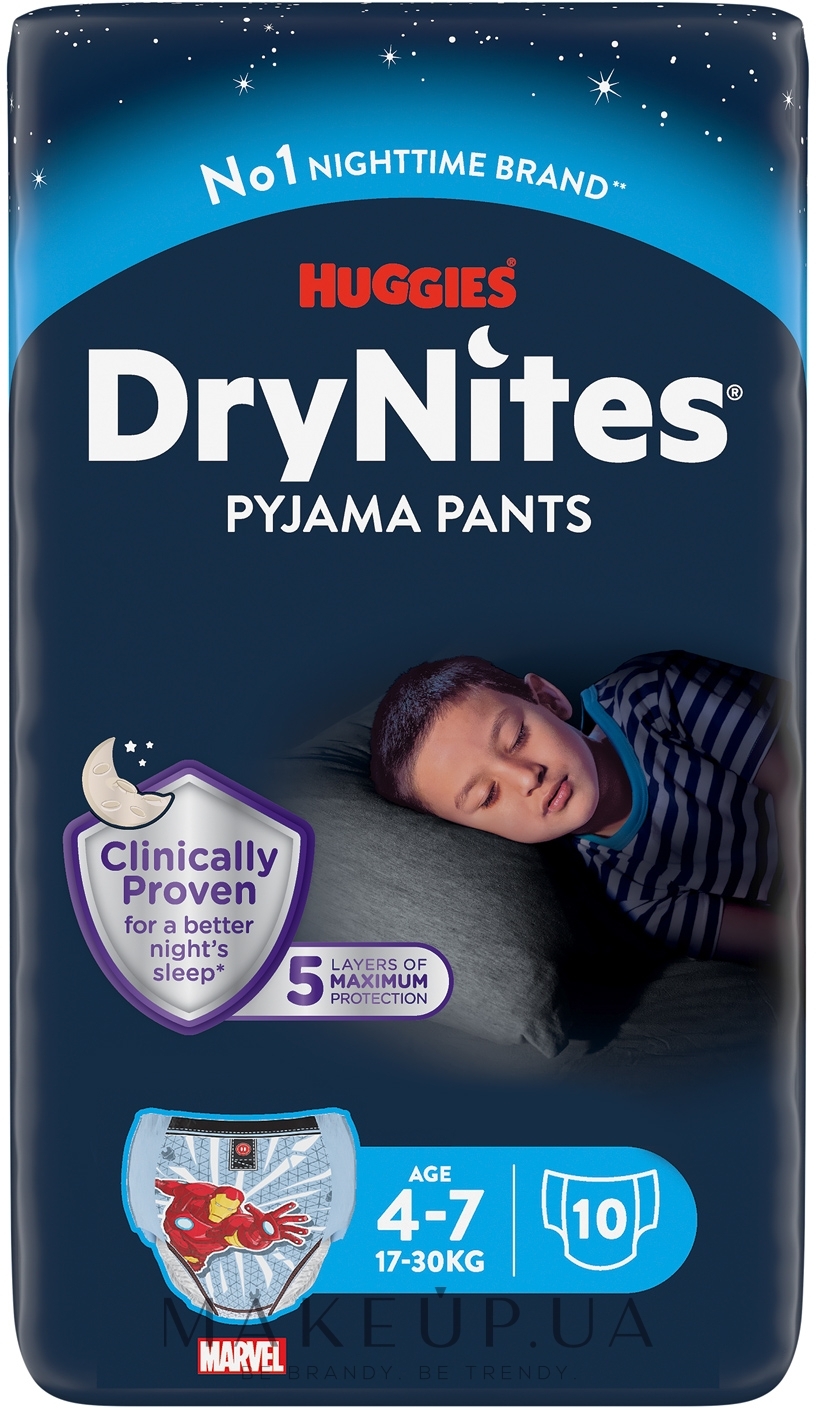 Трусики-подгузники Drynites для мальчиков (17-30кг, 10 шт) - Huggies — фото 10шт