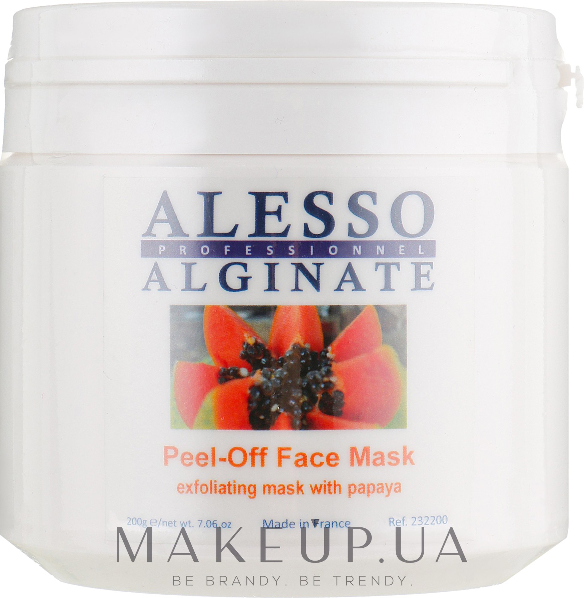 Олія для обличчя альгінатна глибоко очищувальна і відлущувальна з папаєю - Alesso Professionnel Alginate Exfoliating Peel-Off Face Mask With Papaya — фото 200g