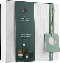 Набор - Rituals The Ritual Of Jing Medium Relax Gift Set (sh/foam/200ml + b/scrub/125ml + b/cr/70ml + candle/1pc) — фото N1